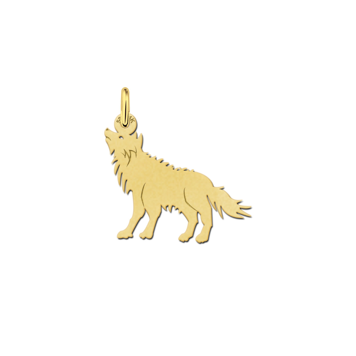 Gouden wolf hanger