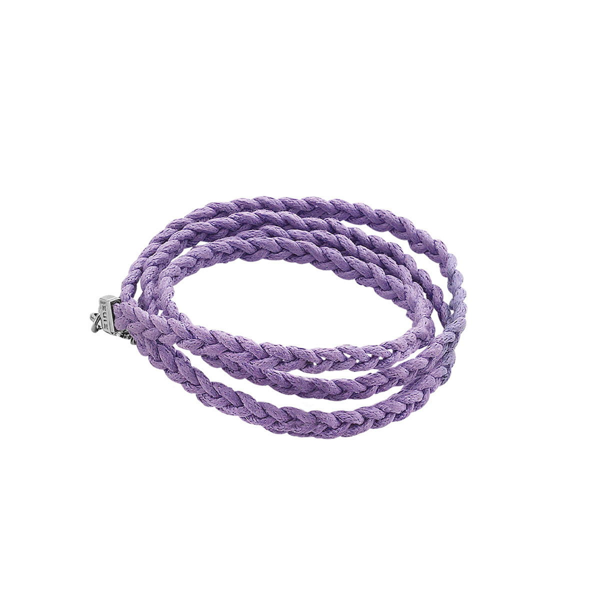 Zinzi Fatima's Favorieten ZBF11P paarse gevlochten koordarmband 4.5 mm breed - Lengte 75 cm