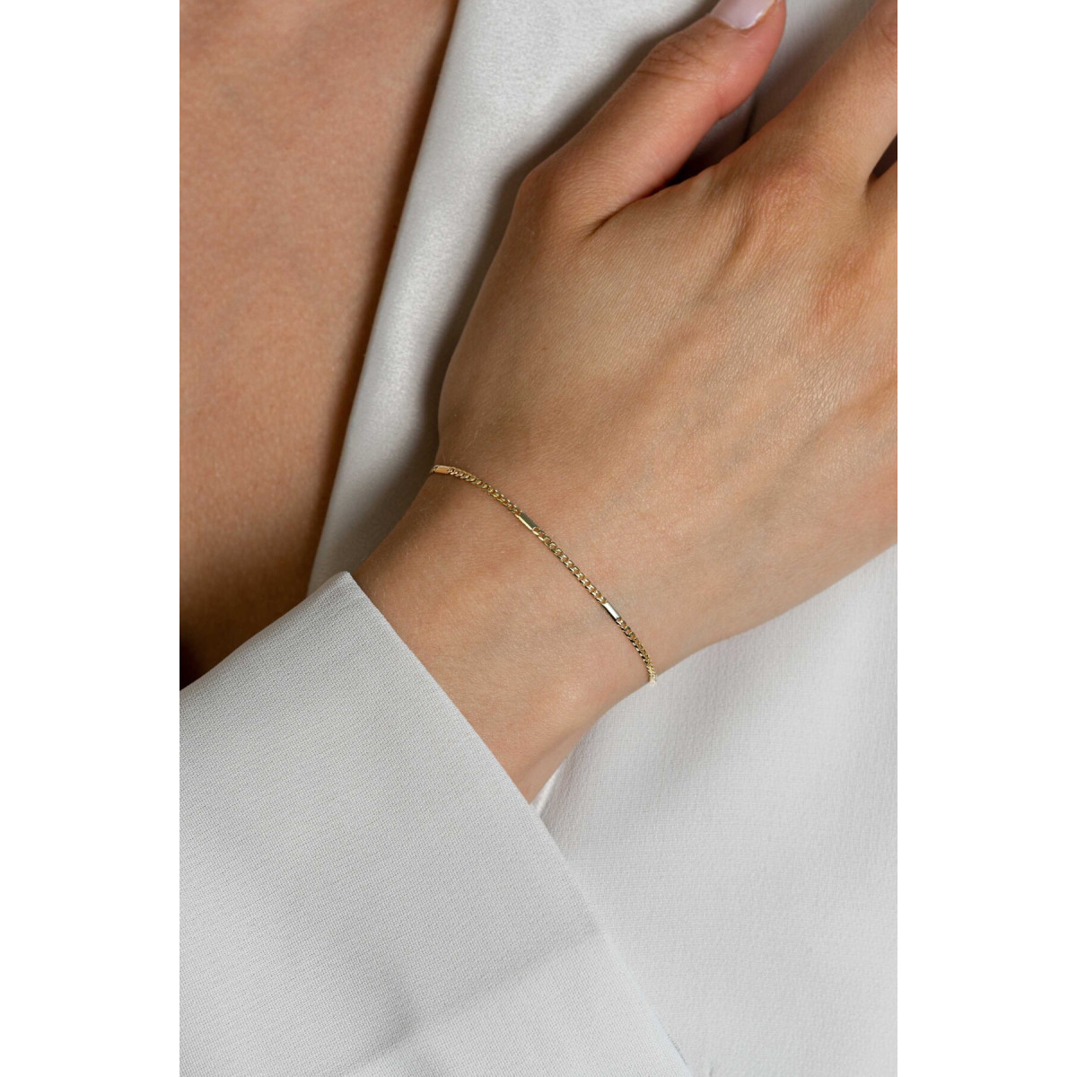Zinzi Chain ZGA426 14-karaat gouden armband met staafjes 1.5 mm breed - Lengte 17-19 cm