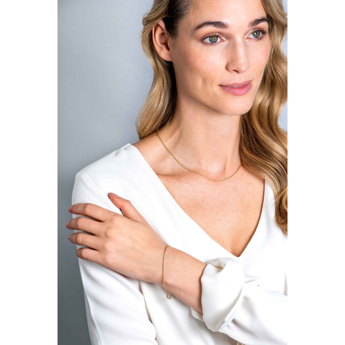 Zinzi Fatima's Favorieten ZGA307 14-karaat gouden armband met palmier schakels 1.5 mm breed - Lengte 18.5 cm