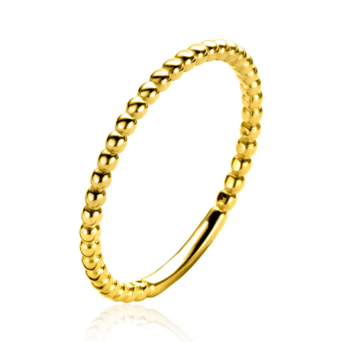 Zinzi Gold ZGR372 gouden aanschuifring met bolletjesmotief 1.5 mm breed