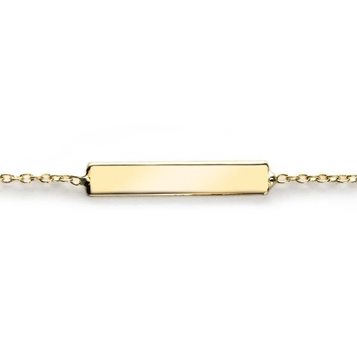 Zinzi Gravures ZGA176 14-karaat gouden plaatarmband met jasseron schakels 3 mm breed - Lengte 17-19 cm