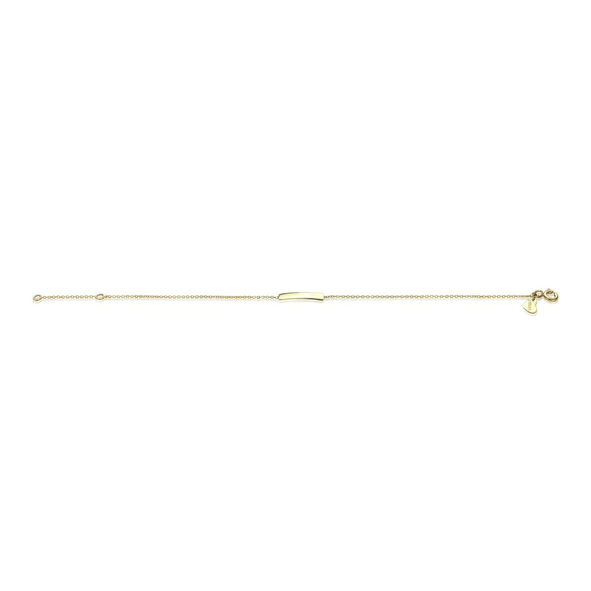 Zinzi Gravures ZGA176 14-karaat gouden plaatarmband met jasseron schakels 3 mm breed - Lengte 17-19 cm