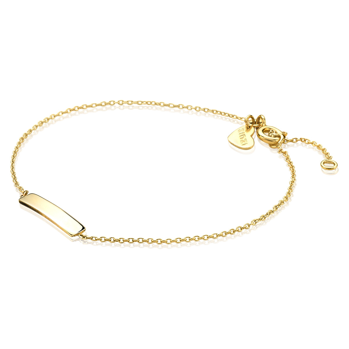 Zinzi Gravures ZGA176 14-karaat gouden plaatarmband met jasseron schakels 3 mm breed - Lengte 17-19 cm