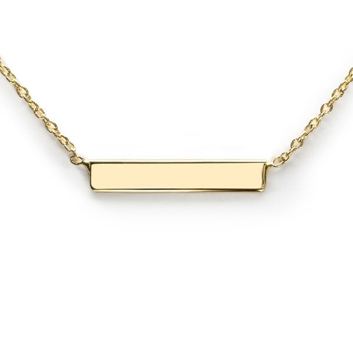 Zinzi Gravures ZGC176 gouden ketting met barhanger 5 mm x 2 mm - Lengte 40-42 cm