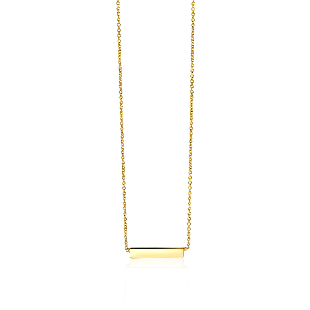 Zinzi Gravures ZGC176 gouden ketting met barhanger 5 mm x 2 mm - Lengte 40-42 cm