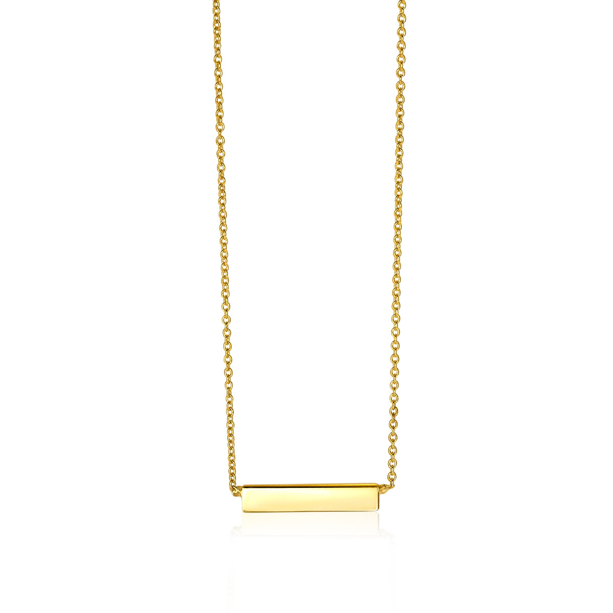 Zinzi Gravures ZGC176 gouden ketting met barhanger 5 mm x 2 mm - Lengte 40-42 cm