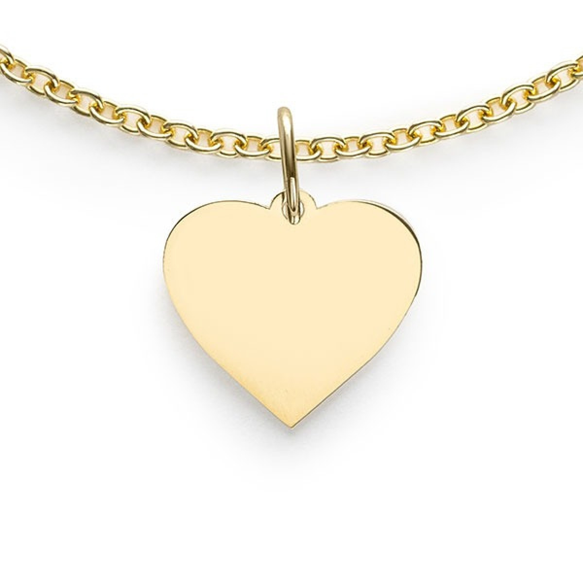 Zinzi Gravures ZGH363-8 14-karaaat gouden graveerhanger met hart 8 mm breed - Hoogte 11 mm