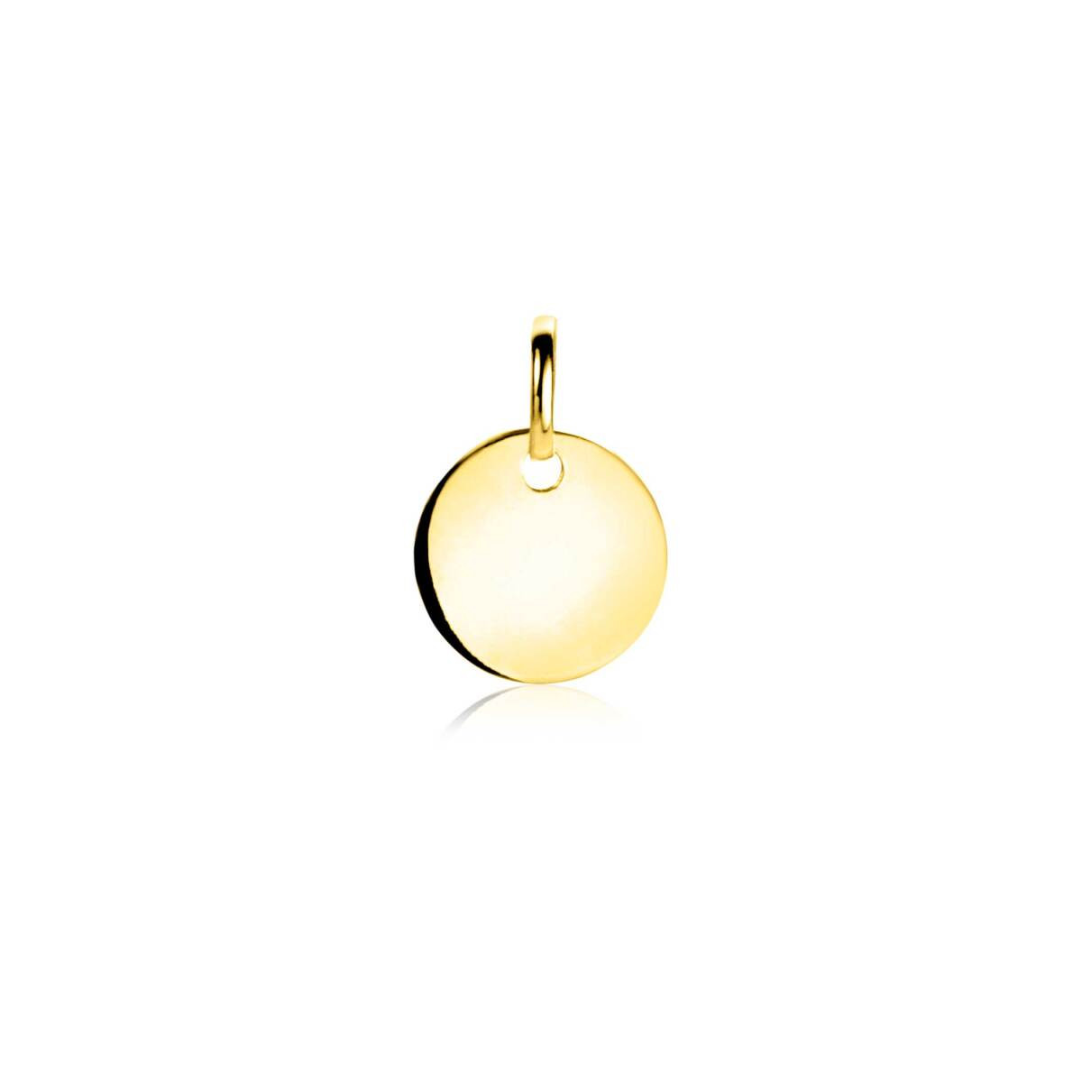 Zinzi Gravures ZGH397-10 14-karaat gouden graveerhanger rond 10 mm breed - Hoogte 12.5 mm
