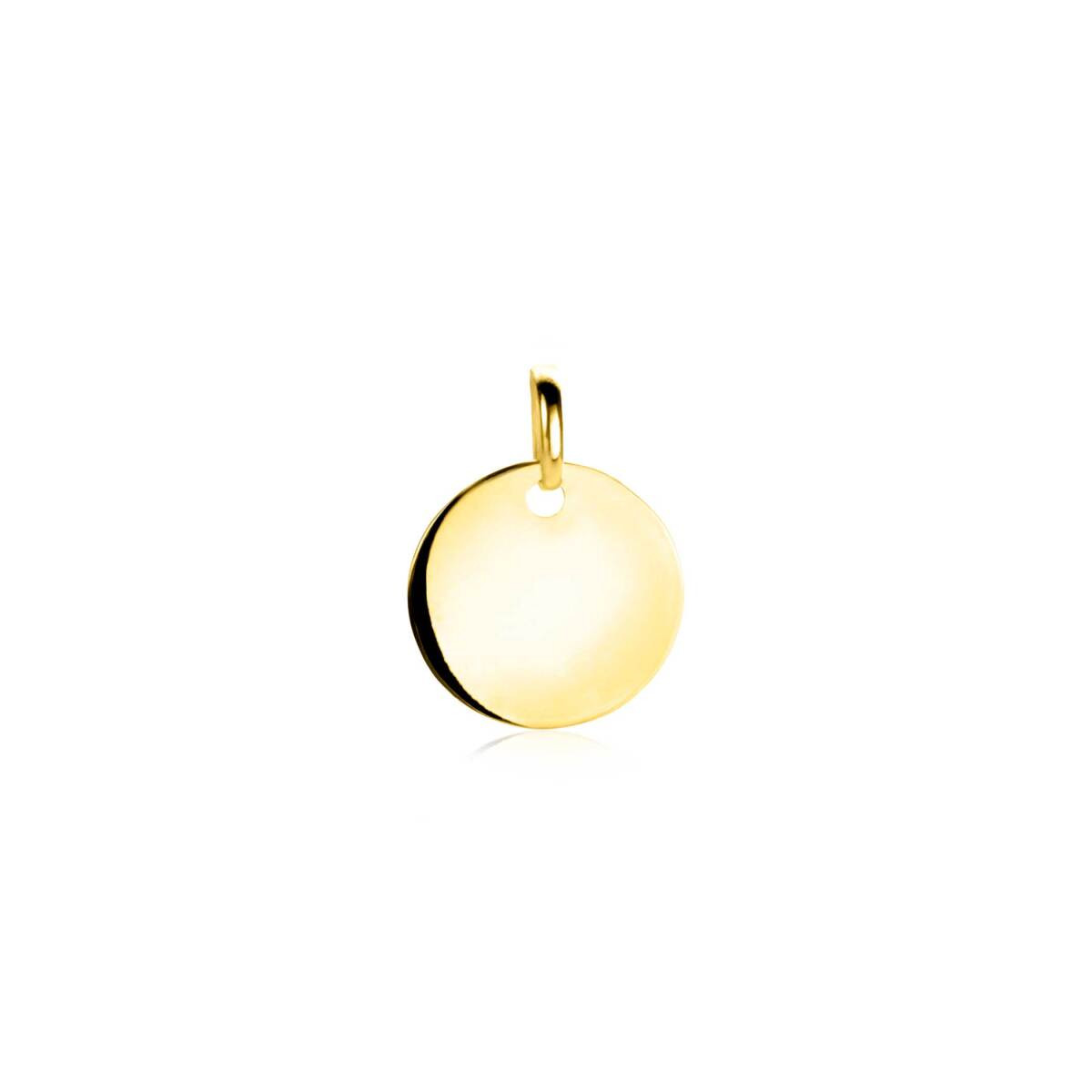 Zinzi Gravures ZGH397-12 14-karaat gouden graveerhanger rond 12 mm breed - Hoogte 15 mm
