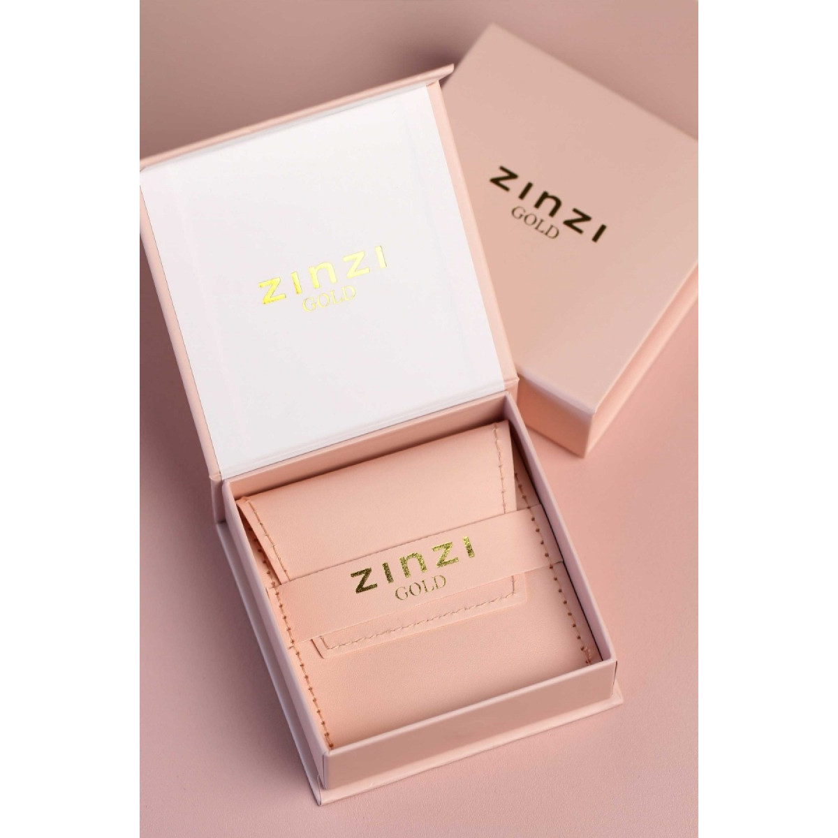 Zinzi Liekes Favorieten ZGH513 gouden hanger met zirkonia 5 mm breed - Hoogte 17 mm