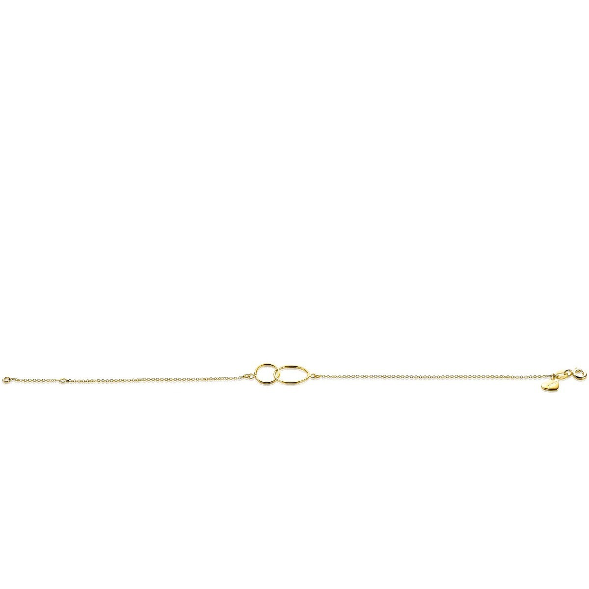 Zinzi ZGA115 14-karaat gouden armband met verbonden cirkels 11.5 mm breed - Lengte 18-20 cm