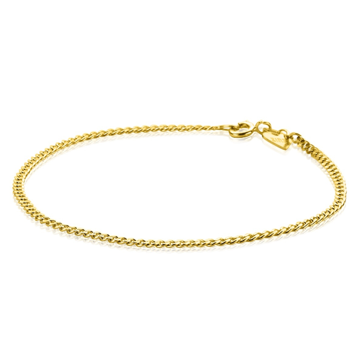 Zinzi ZGA293 gouden schakelarmband met gourmetschakels 2.2 mm breed - Lengte 18.5 cm