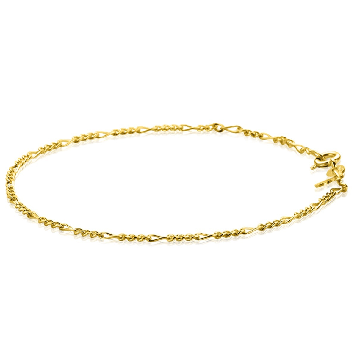 Zinzi ZGA294 14-karaat gouden figaro schakelarmband 1.5 mm breed - Lengte 18 cm
