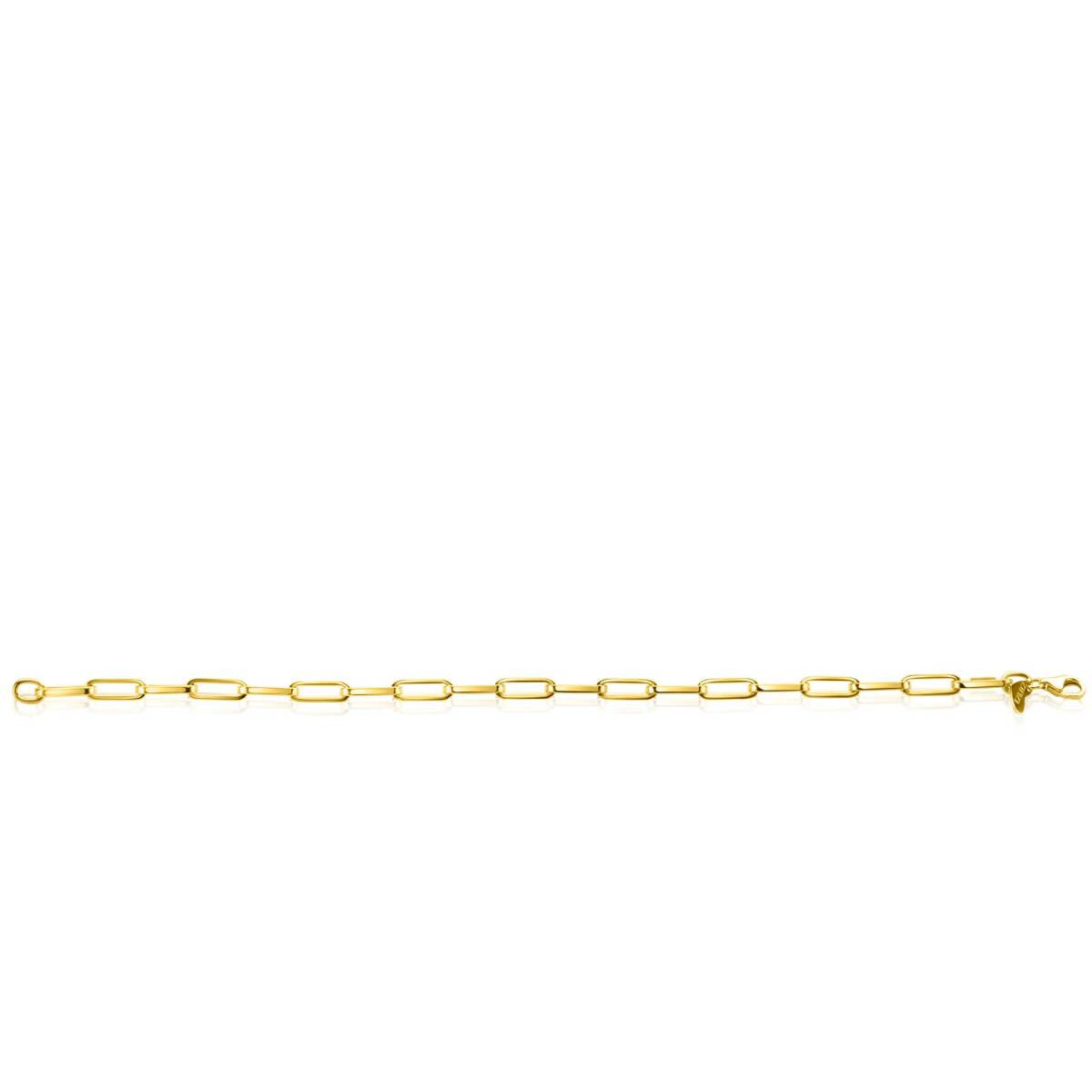 Zinzi ZGA347 14-karaat gouden schakelarmband met paperclip schakels 4 mm breed - Lengte 19 cm