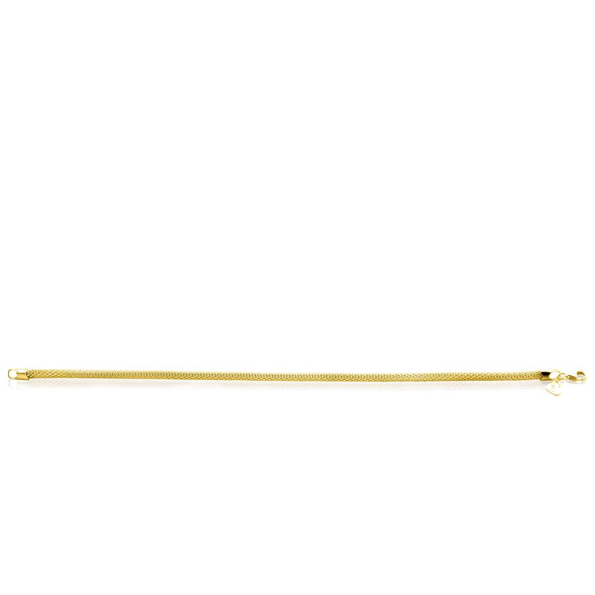 Zinzi ZGA380 14-karaat gouden armband met popcorn schakels 3 mm breed - Lengte 18.5 cm