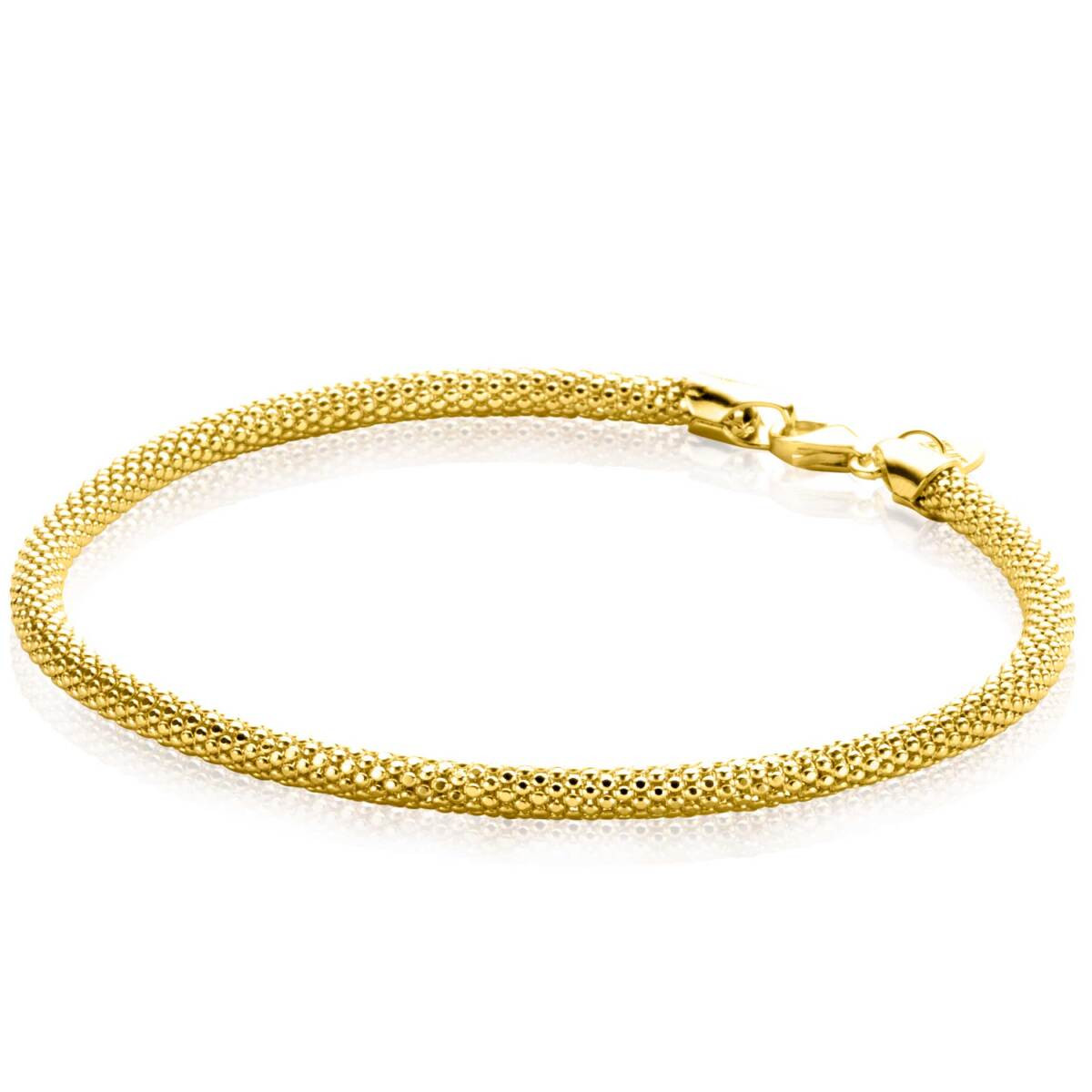 Zinzi ZGA380 14-karaat gouden armband met popcorn schakels 3 mm breed - Lengte 18.5 cm