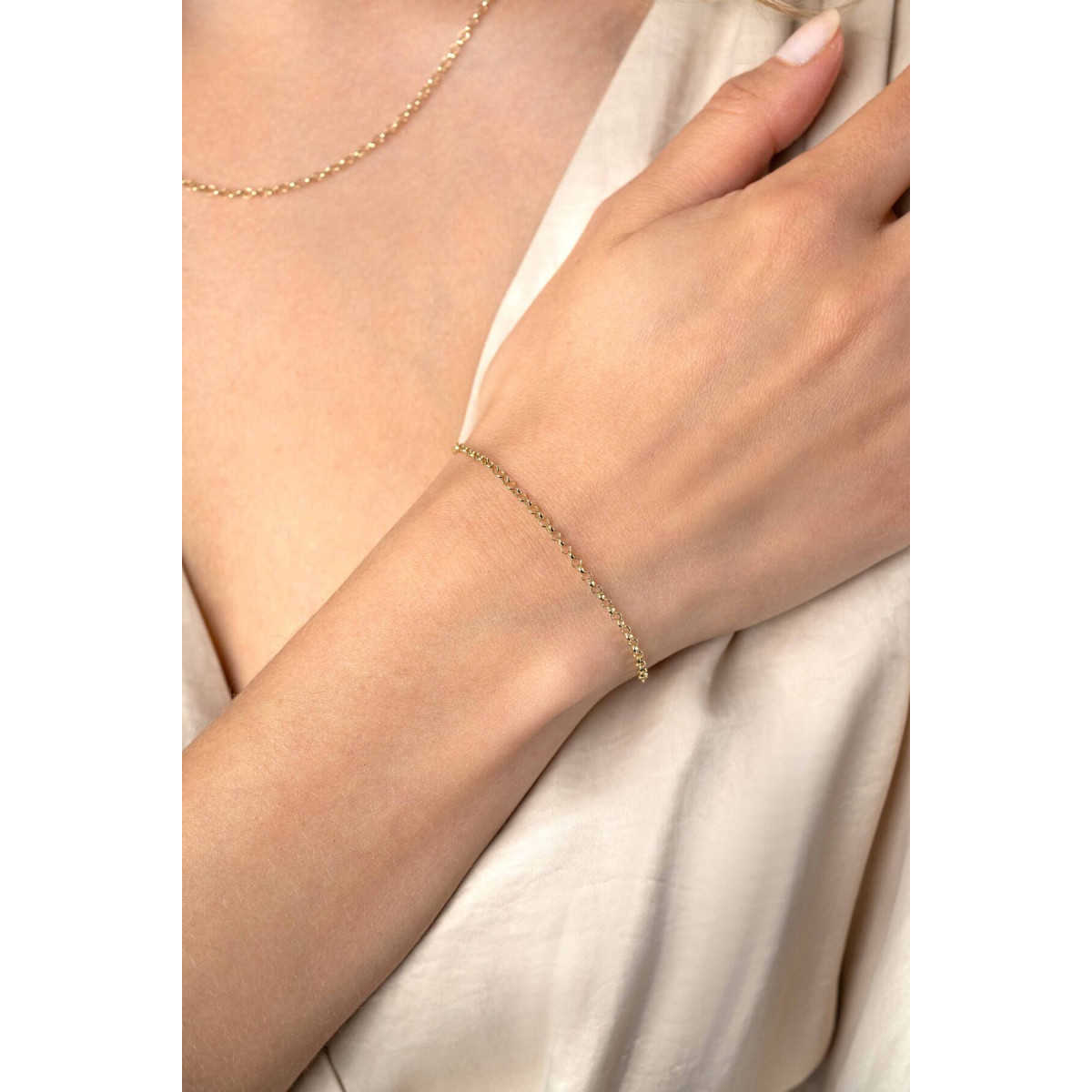 Zinzi ZGA441 gouden armband met jasseron schakels 2.2 mm breed - Lengte 18-20 cm