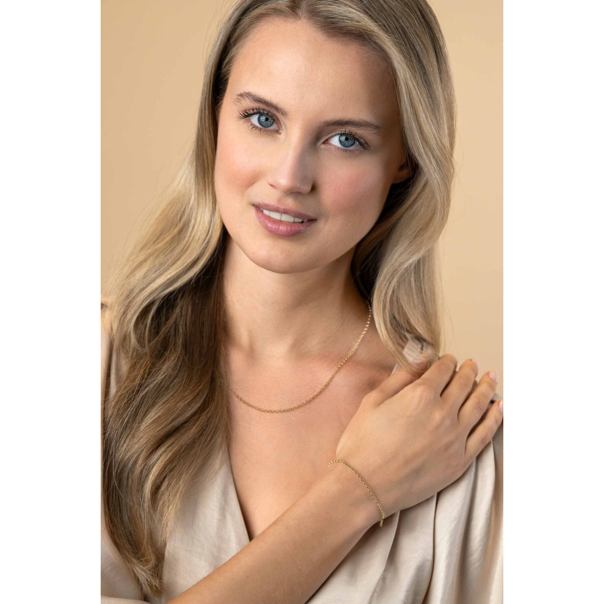 Zinzi ZGA441 gouden armband met jasseron schakels 2.2 mm breed - Lengte 18-20 cm