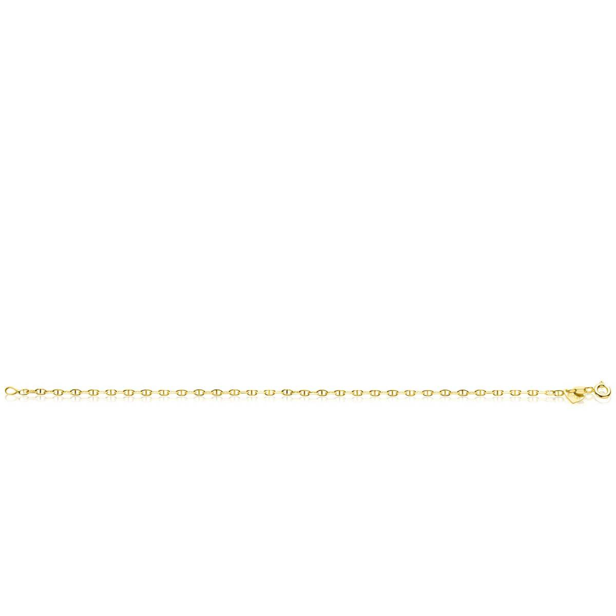 Zinzi ZGA577 gouden armband met marine schakels 2 mm breed - Lengte 18.5 cm