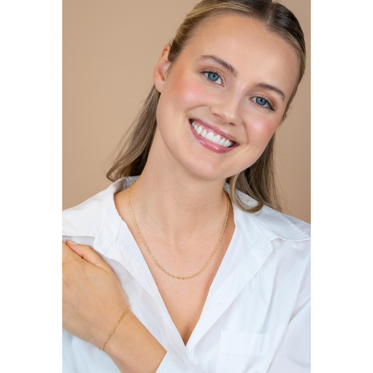 Zinzi ZGA577 gouden armband met marine schakels 2 mm breed - Lengte 18.5 cm
