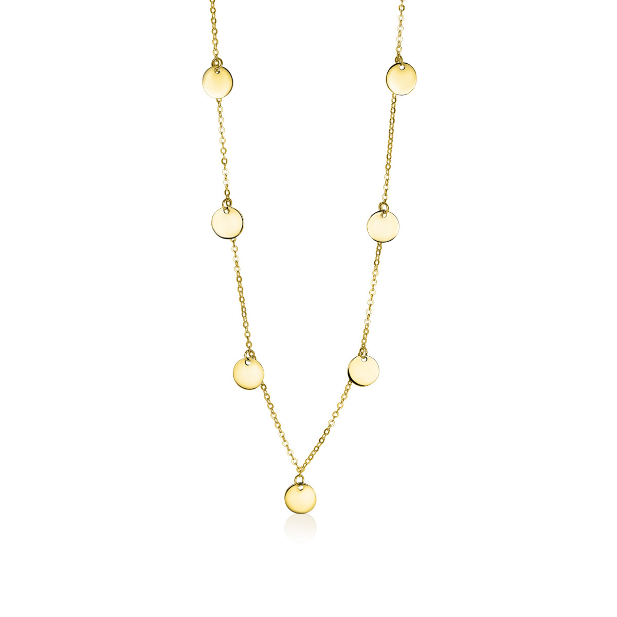 Zinzi ZGC167 gouden jasseronketting met rondjes 8 mm breed - Lengte 43-45 cm