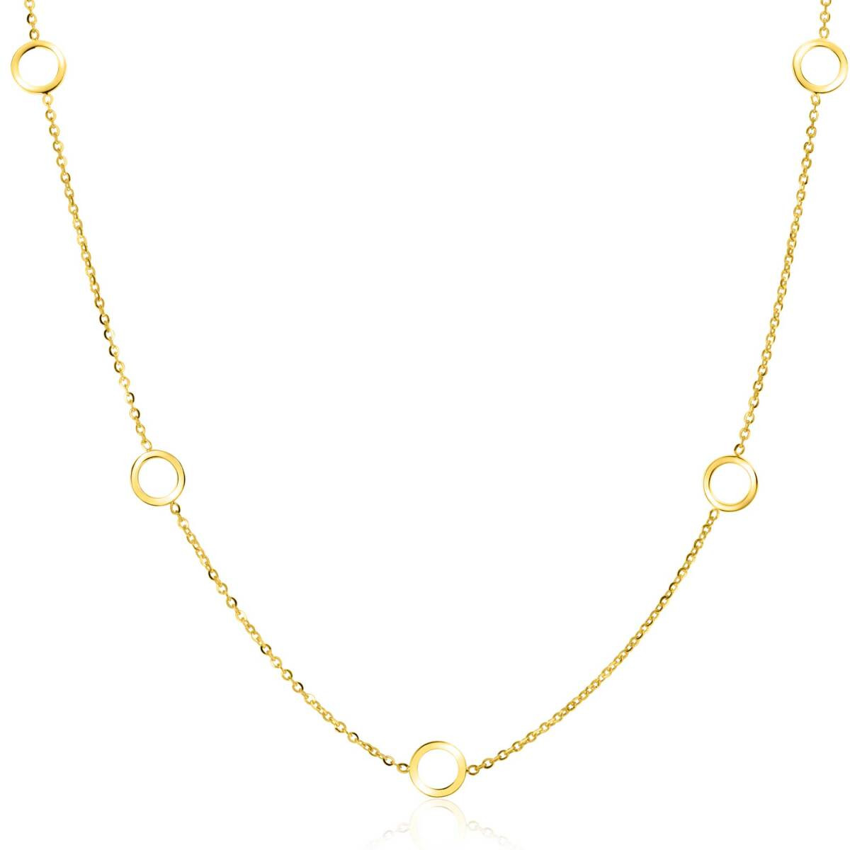 Zinzi ZGC445 gouden schakelketting met open rondjes 6.5 mm breed - Lengte 42-45 cm