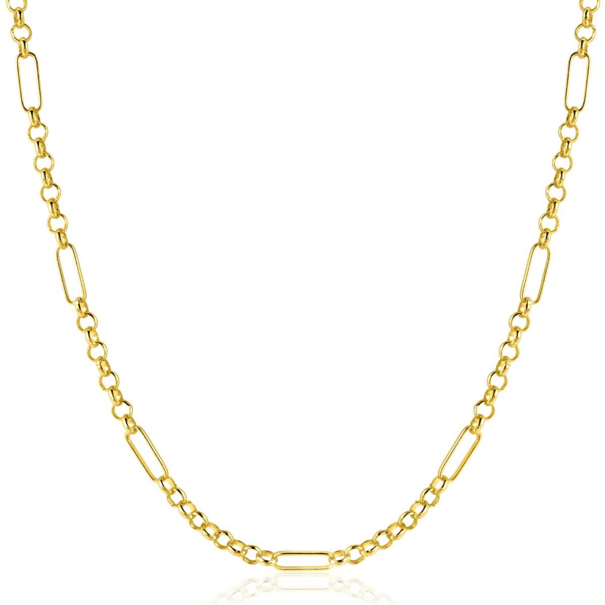Zinzi ZGC495 gouden schakelketting jasseron paperclip 3.2 mm breed - Lengte 41-43 cm