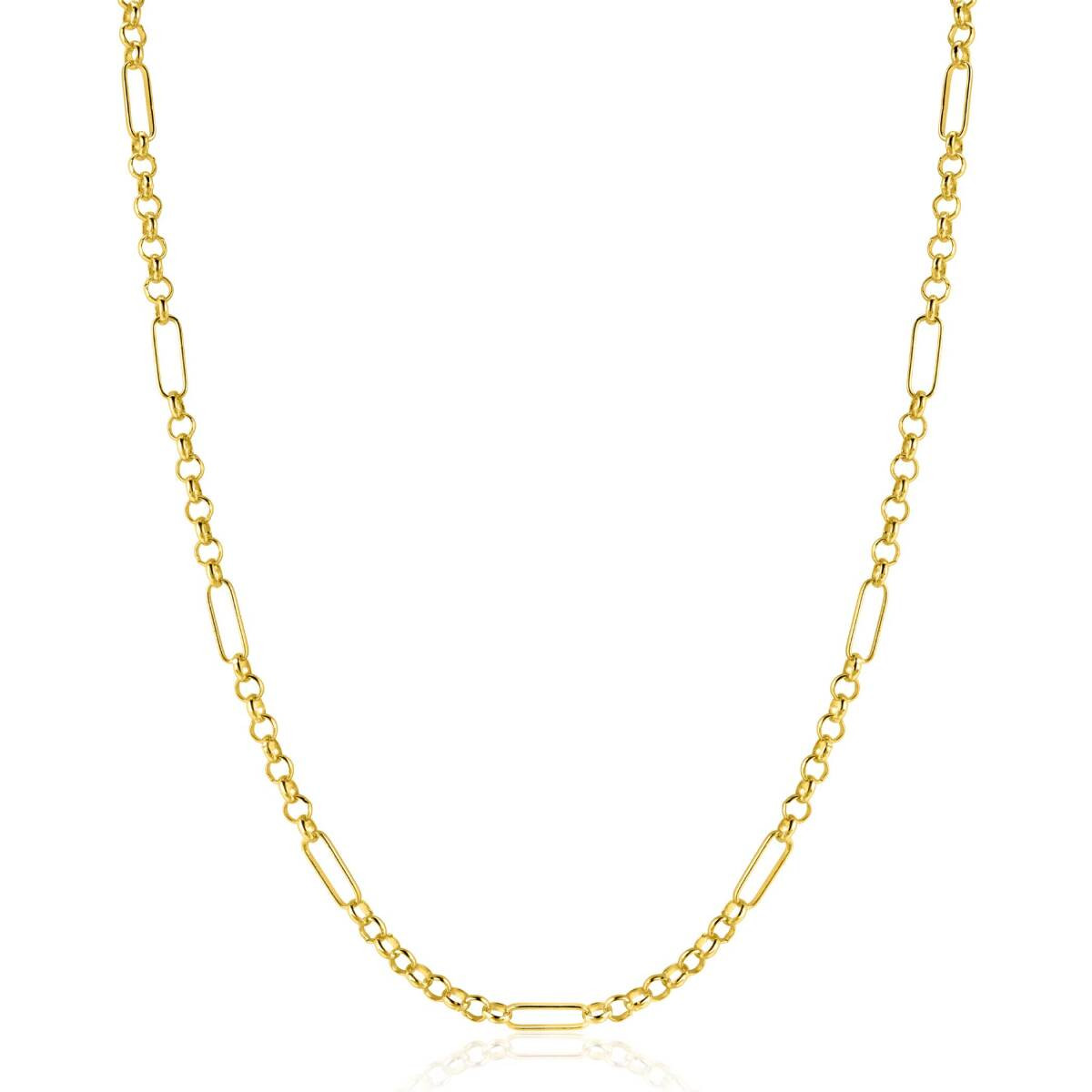 Zinzi ZGC495 gouden schakelketting jasseron paperclip 3.2 mm breed - Lengte 41-43 cm