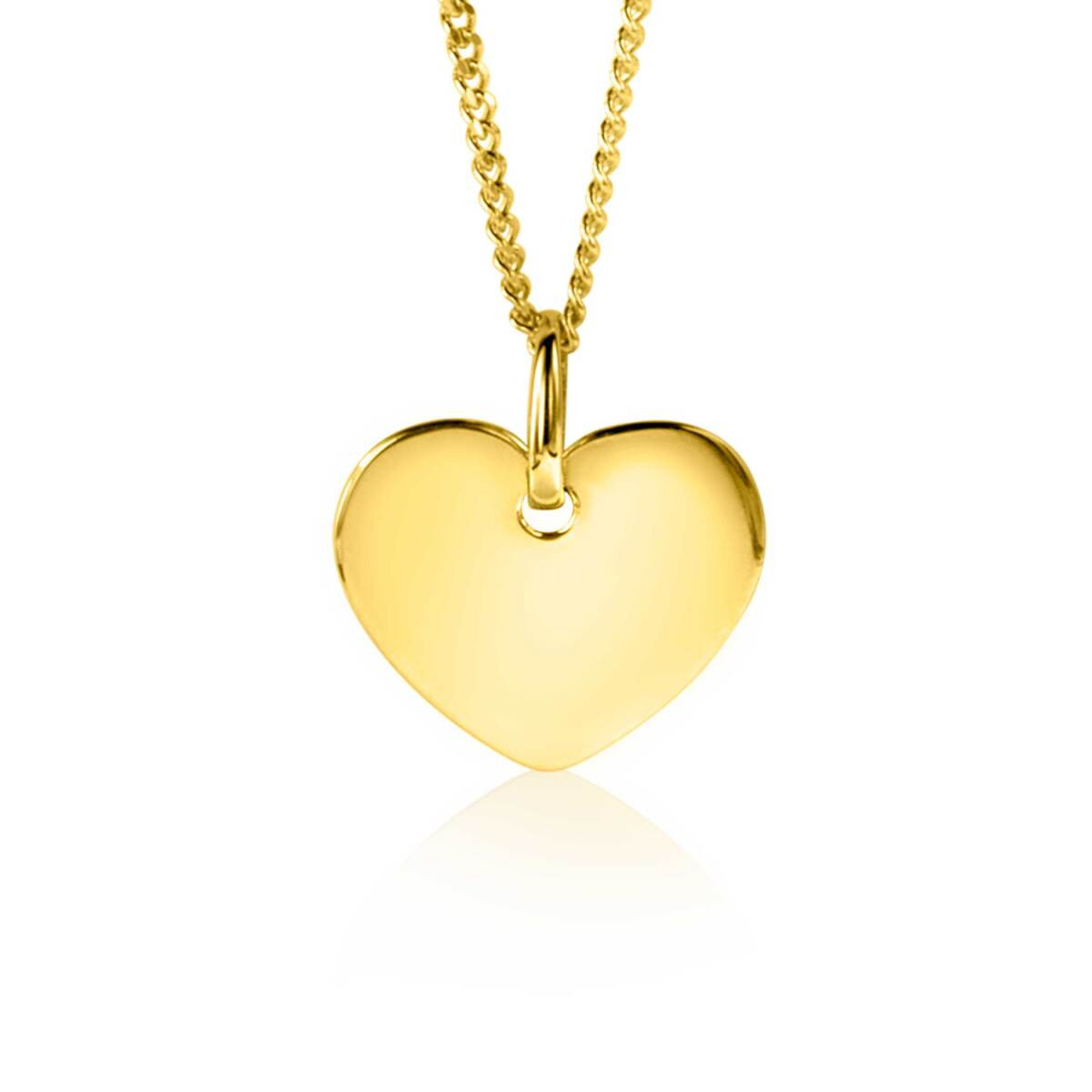 Zinzi ZGH396-12 14-karaat gouden hartjes hanger 12 mm breed - Hoogte 12.5 mm