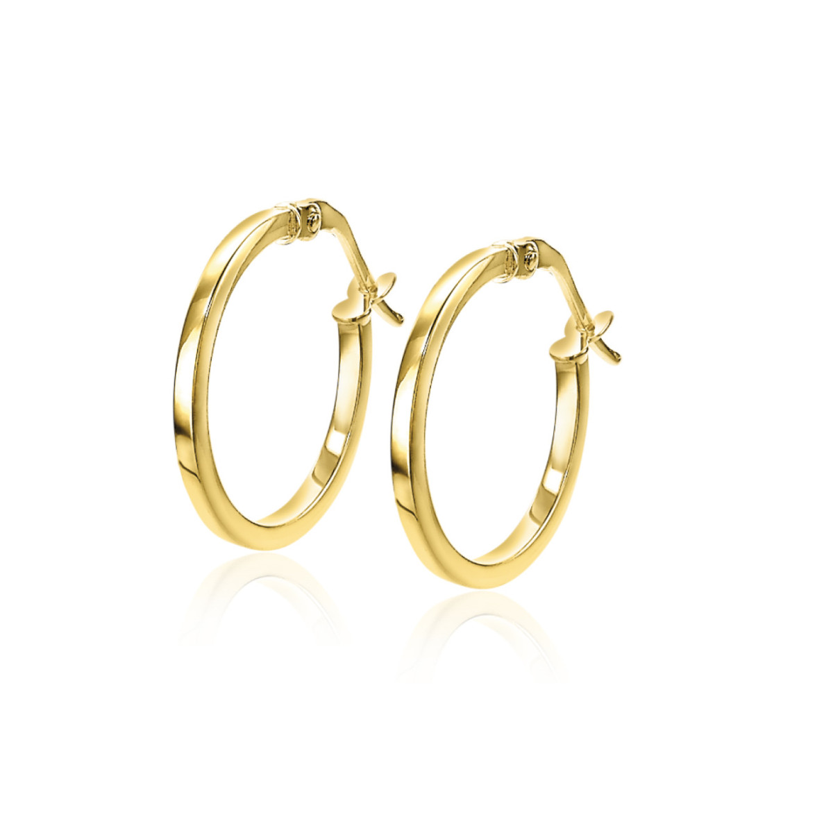 Zinzi ZGO305 gouden oorringen cirkel 1.5 mm breed - Diameter 15 mm
