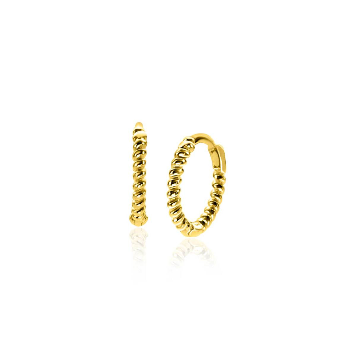 Zinzi ZGO468 gouden oorringen cirkel 1.3 mm breed - Diameter 10 mm