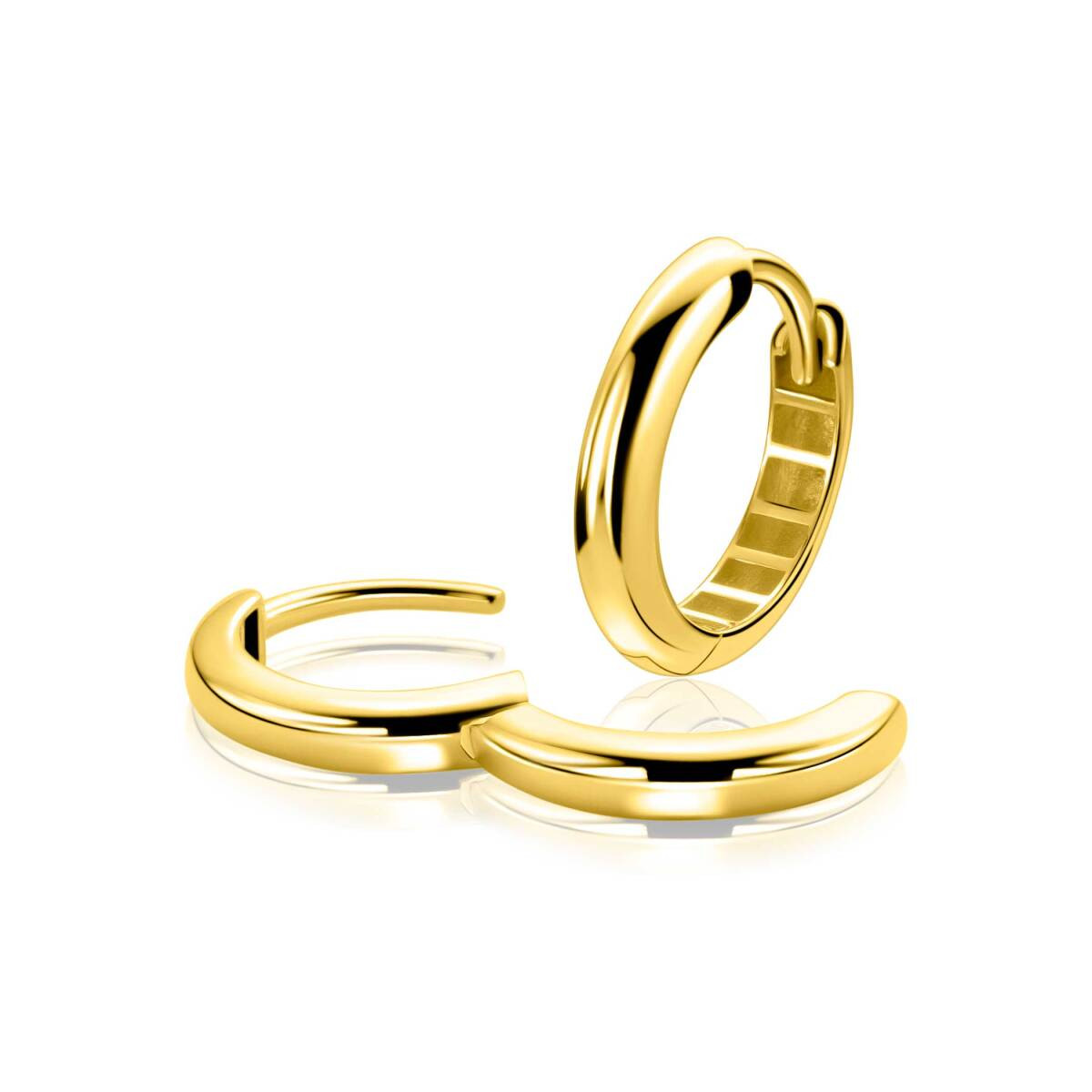 Zinzi ZGO568 14-karaat gouden klapoorringen 3 mm breed - Diameter 14.5 mm