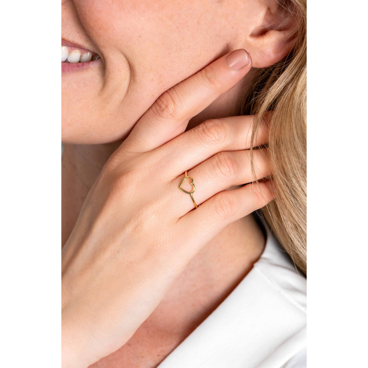Zinzi ZGR378 gouden ring met open hart 8.3 mm breed