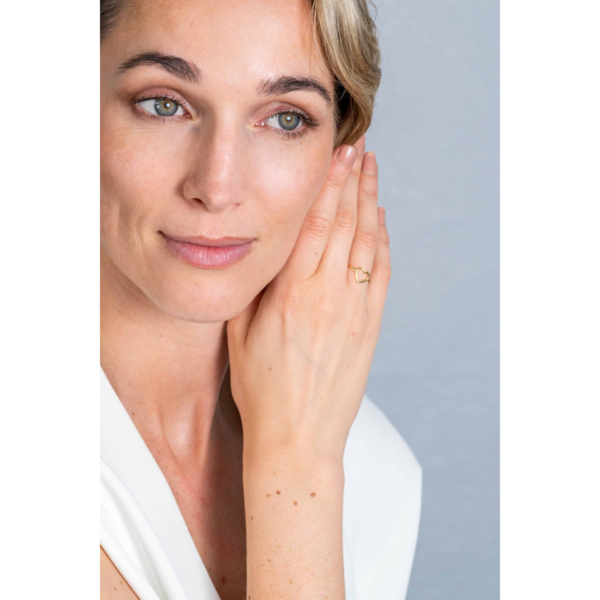Zinzi ZGR378 gouden ring met open hart 8.3 mm breed