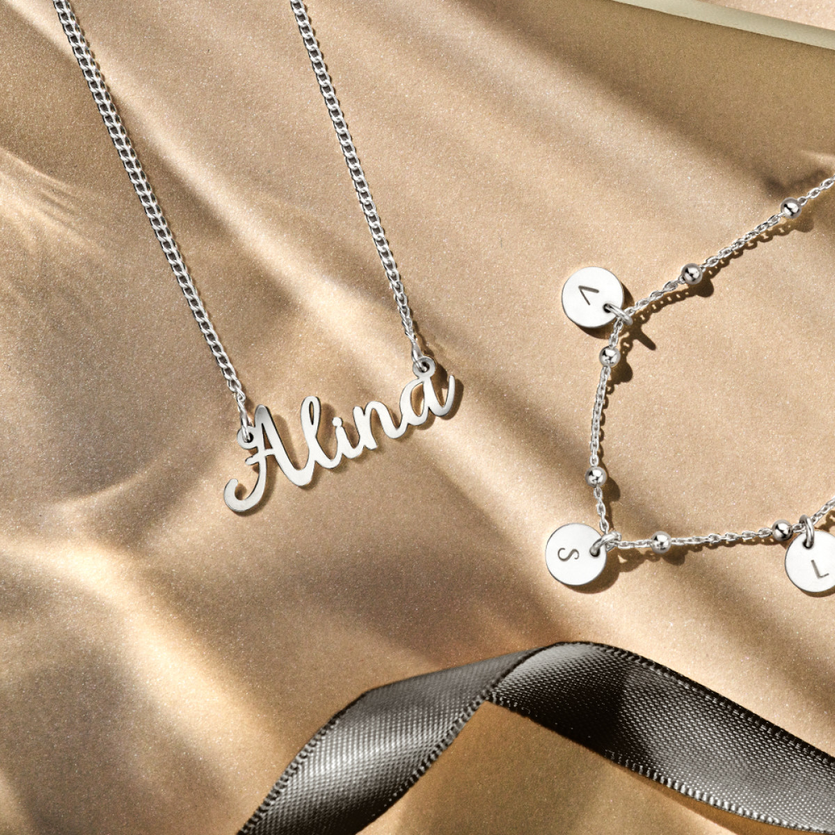 Names4ever naamketting zilver model Alina