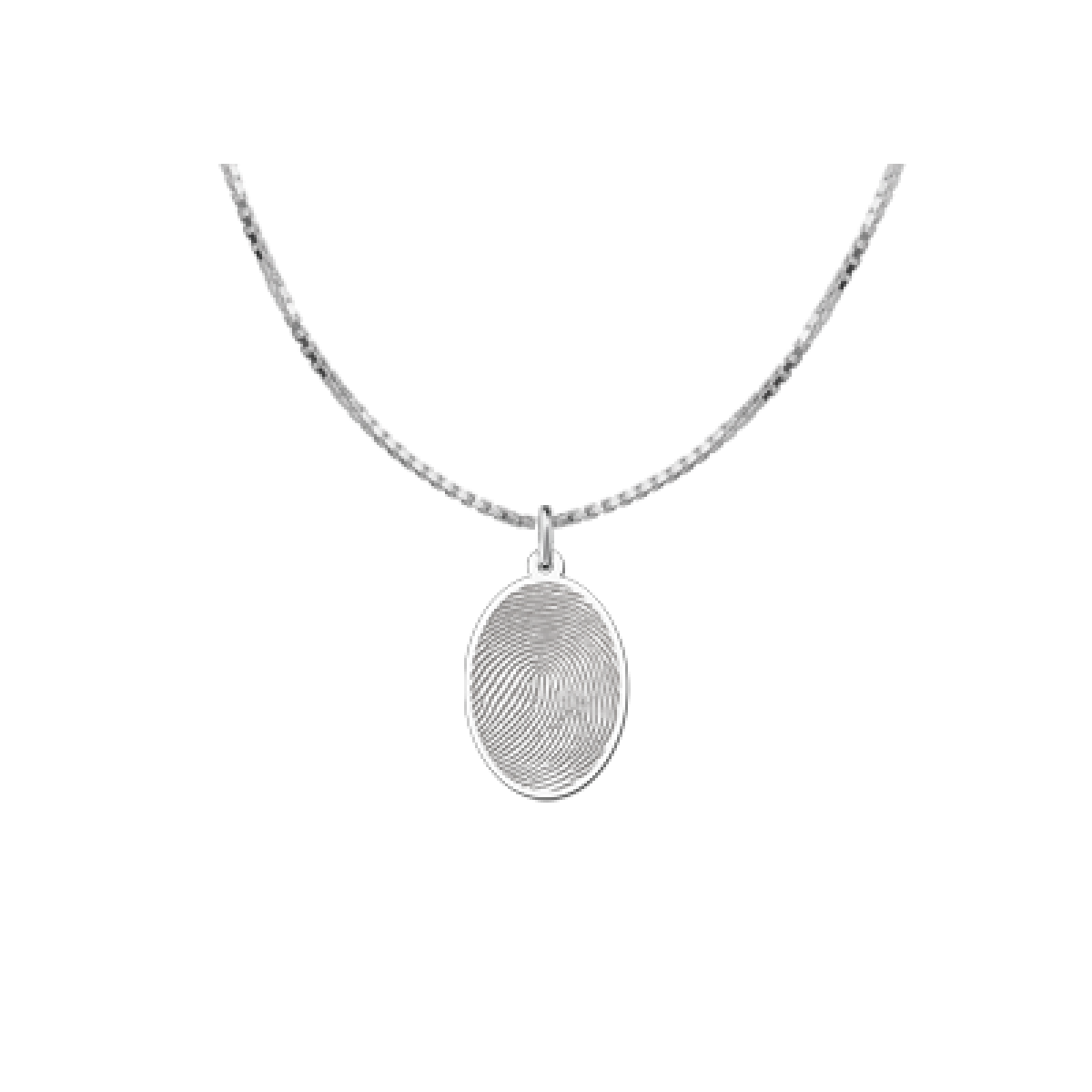 Vingerafdruk sieraad ovaal zilver - 16 x 24.5 mm - Names4ever