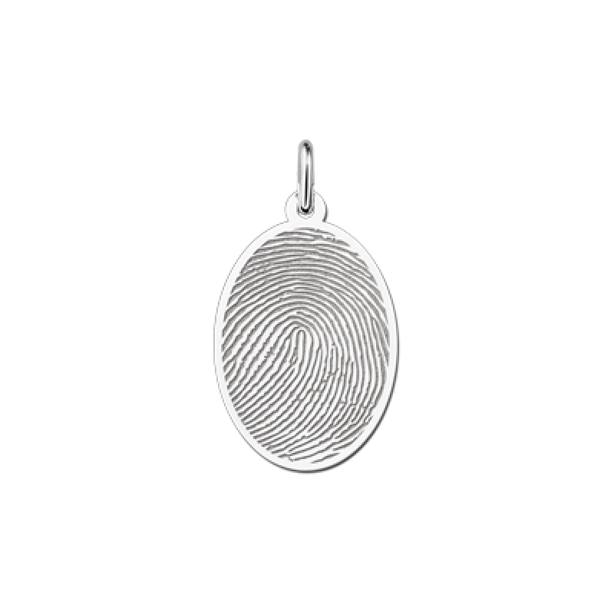 Vingerafdruk sieraad ovaal zilver - 16 x 24.5 mm - Names4ever