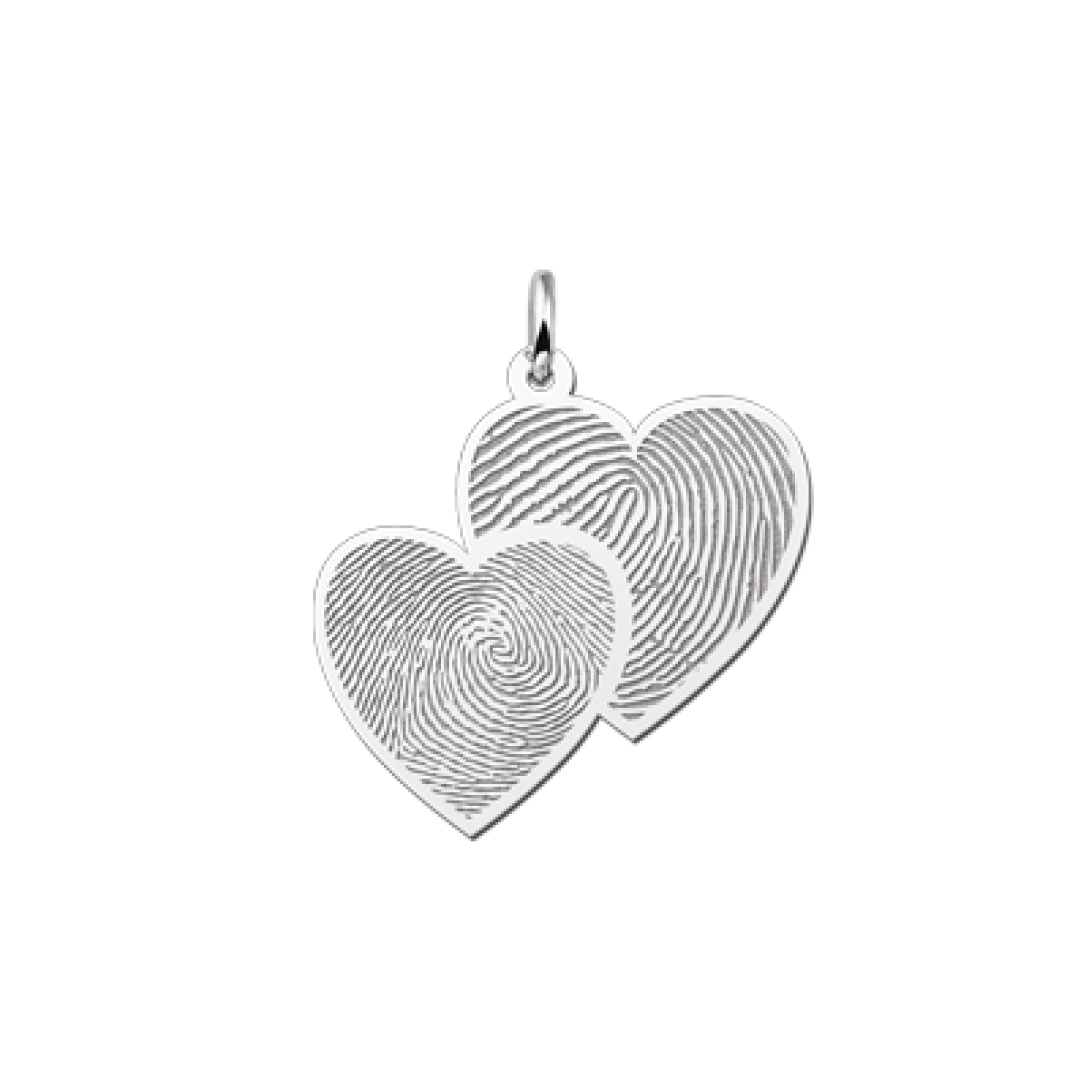 Vingerafdruk sieraad twee harten - 26 x 24 mm - Names4ever