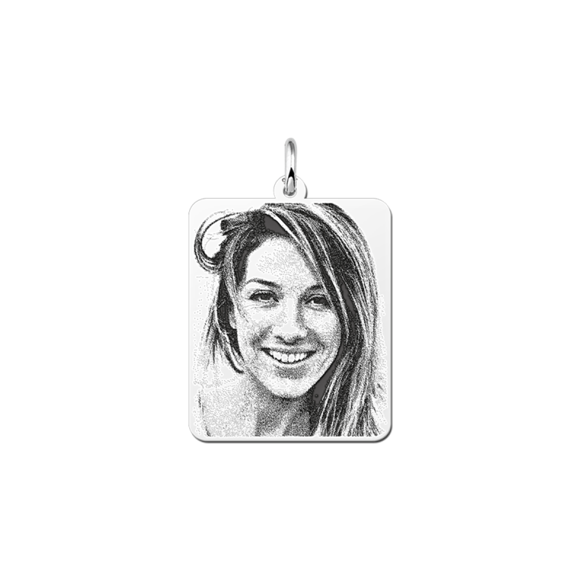 Zilveren foto hanger recht - 22 x 26.5 mm - Names4ever