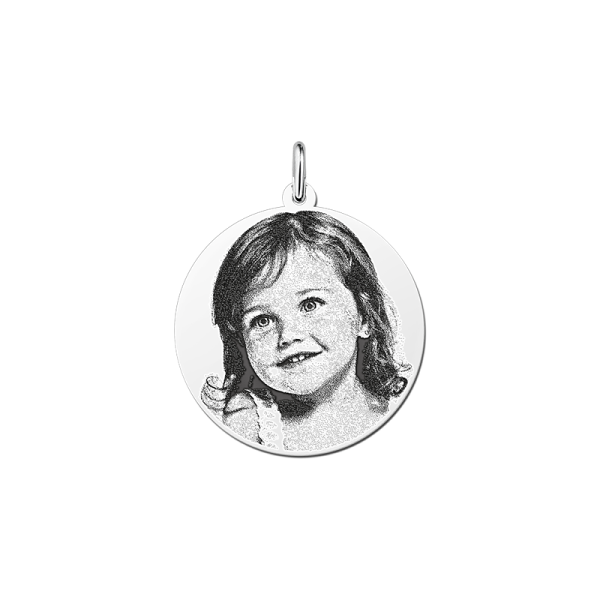 Zilveren foto hanger rond - 26.5 mm - Names4ever