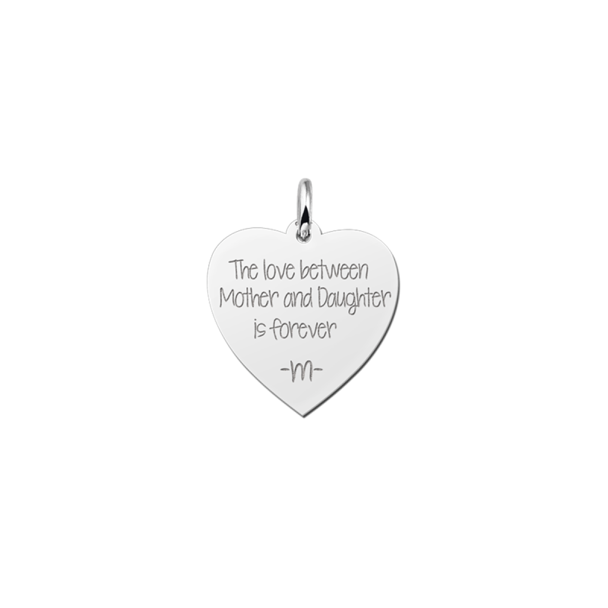 Zilveren hartjes hanger met eigen handschrift 