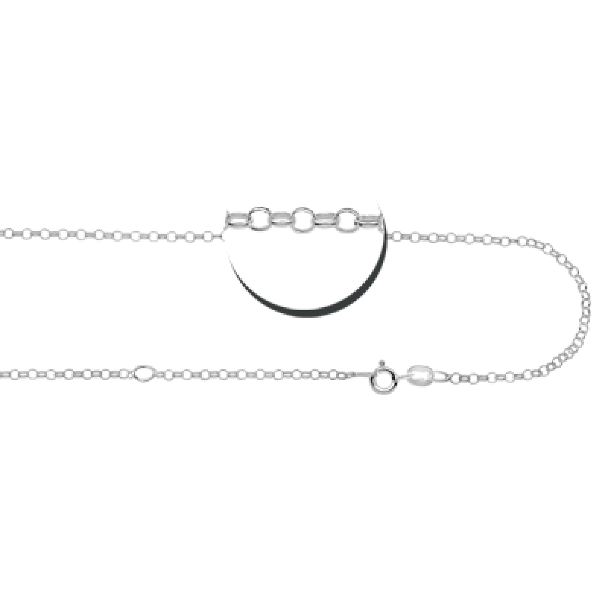 Zilveren jasseron ketting 1 mm
