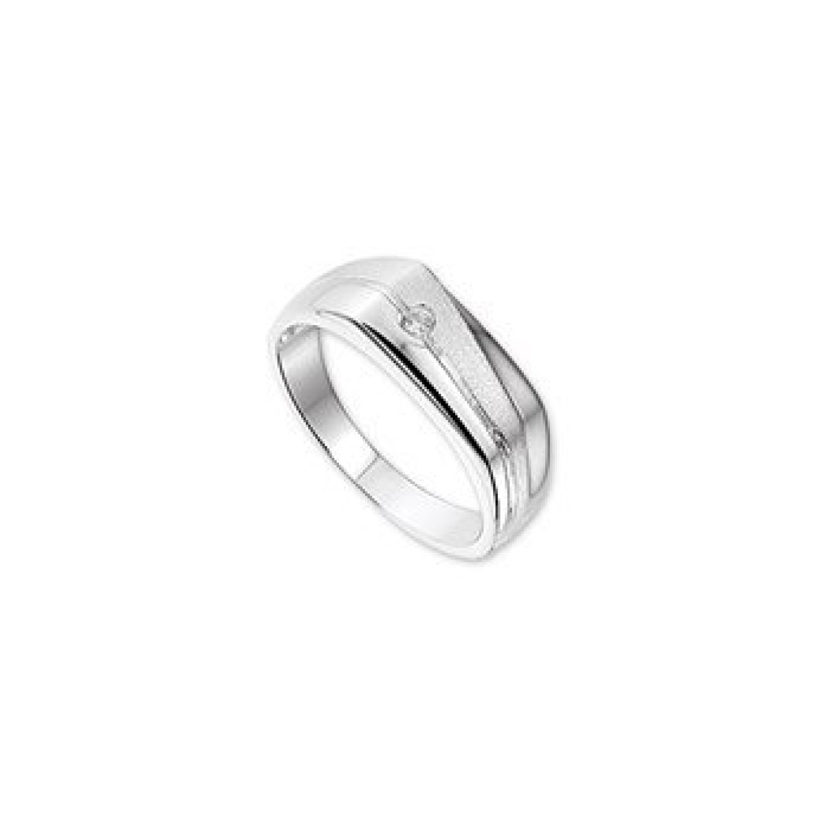 Zilveren mannen ring met steen