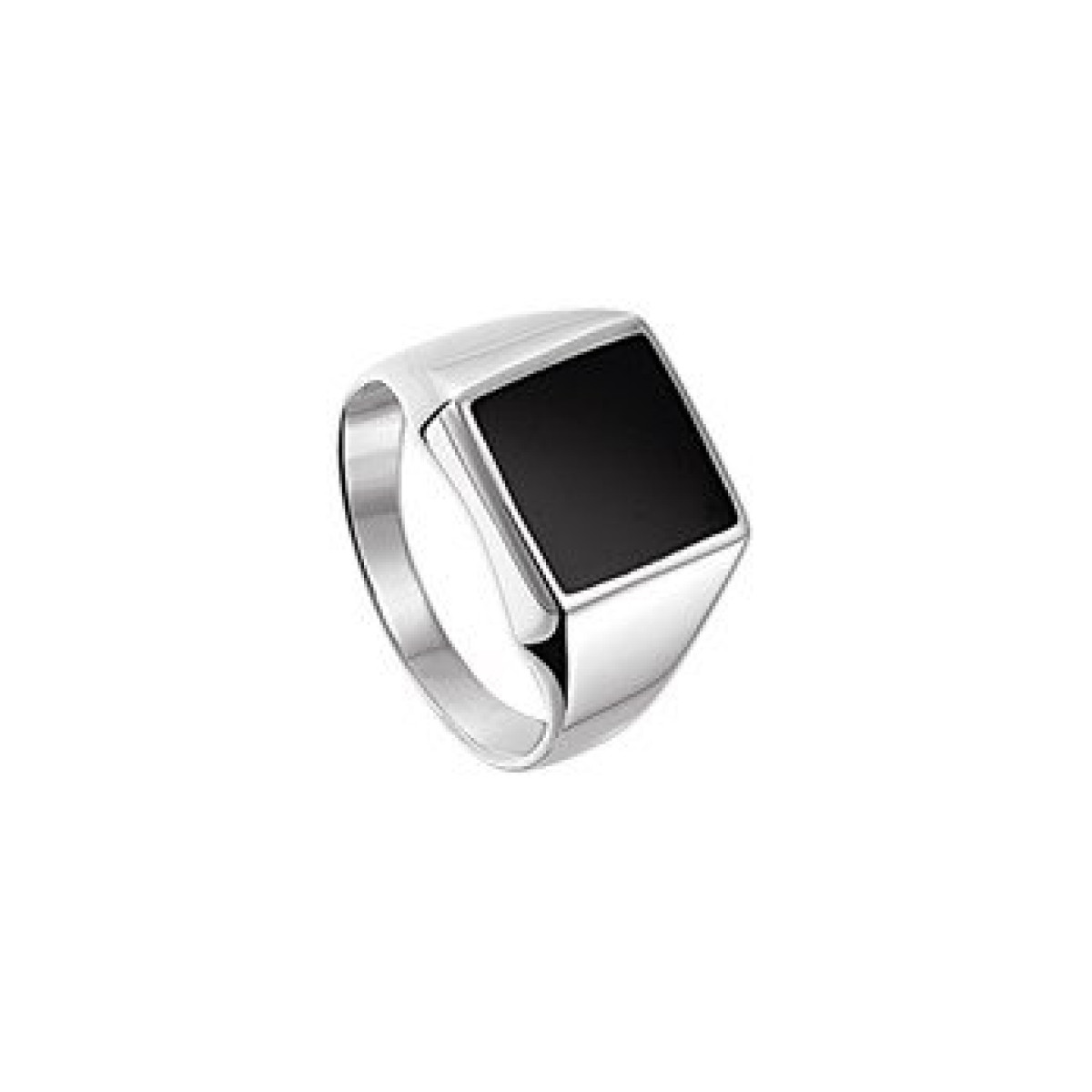 Zilveren zegelring onyx vierkant