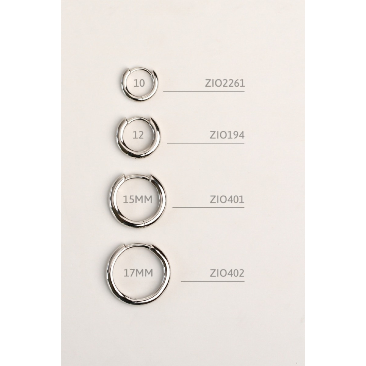 Zinzi Amaka's Favorieten ZIO194 zilveren oorringen 2 mm breed - Diameter 12 mm