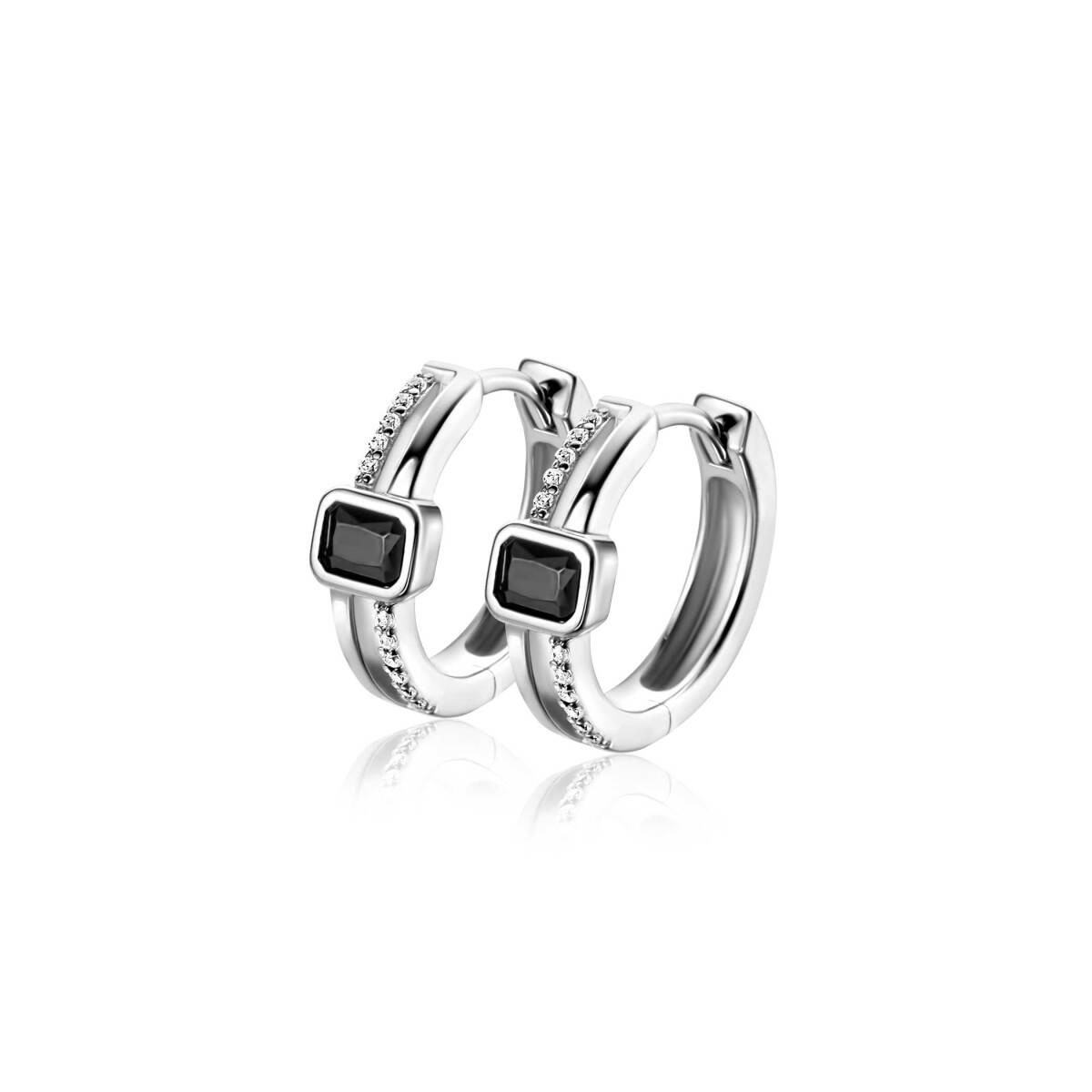 Zinzi Amaka's Favorieten ZIO2626Z zilveren oorringen met zirkonia 2 mm breed - Diameter 16 mm
