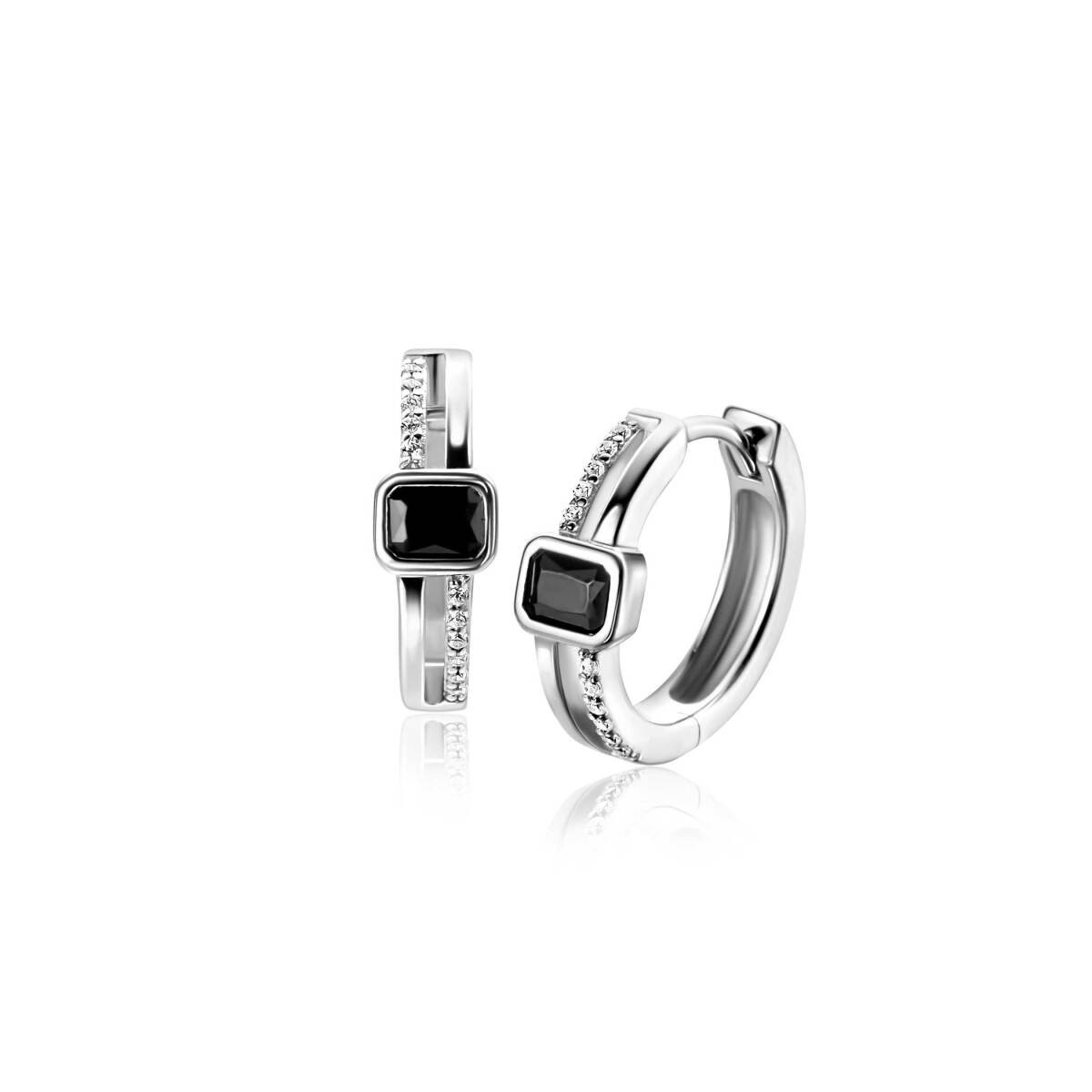 Zinzi Amaka's Favorieten ZIO2626Z zilveren oorringen met zirkonia 2 mm breed - Diameter 16 mm
