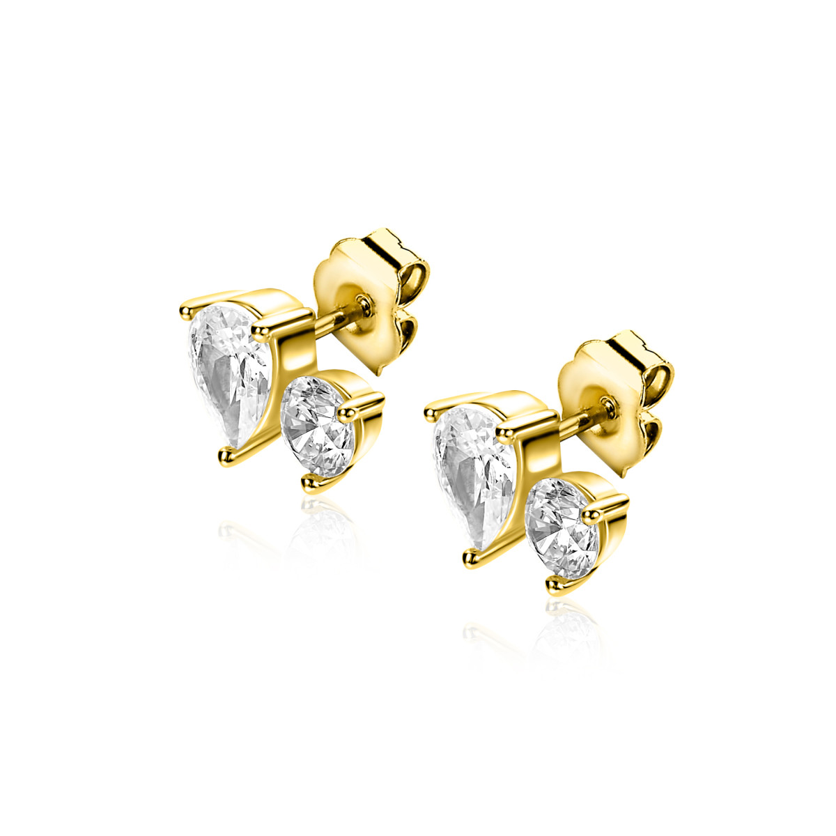 Zinzi Amaka's Favorieten ZIO2726Y gold plated oorstekers met zirkonia - Hoogte 6.5 mm