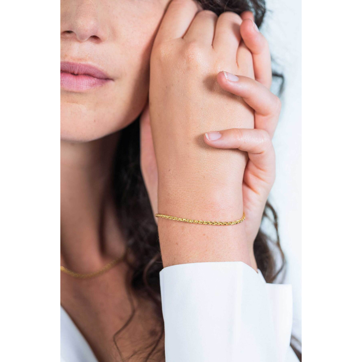 Zinzi Chain ZIA1931G goudkleurige armband met vossenstaart schakels 2 mm breed - Lengte 16.5-20 cm
